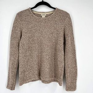 L.L Bean Women's Marled Long Sleeve Pullover Sweater Brown Tan Size Medium